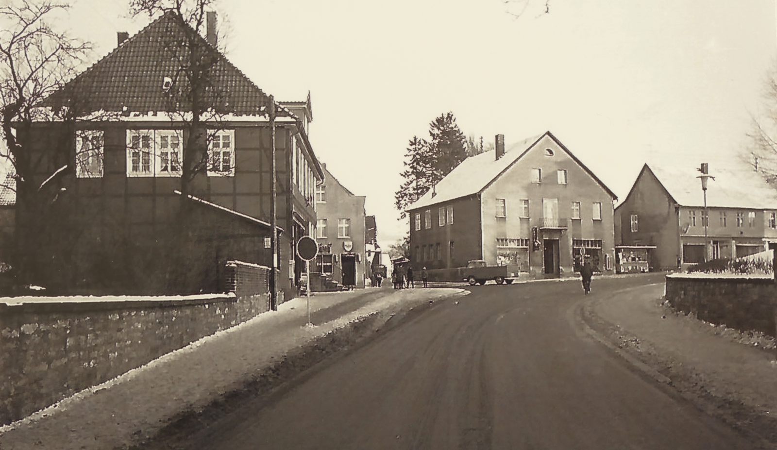 Bahnhofstraße/Königstraße im Winter Ende der 1960er Jahre