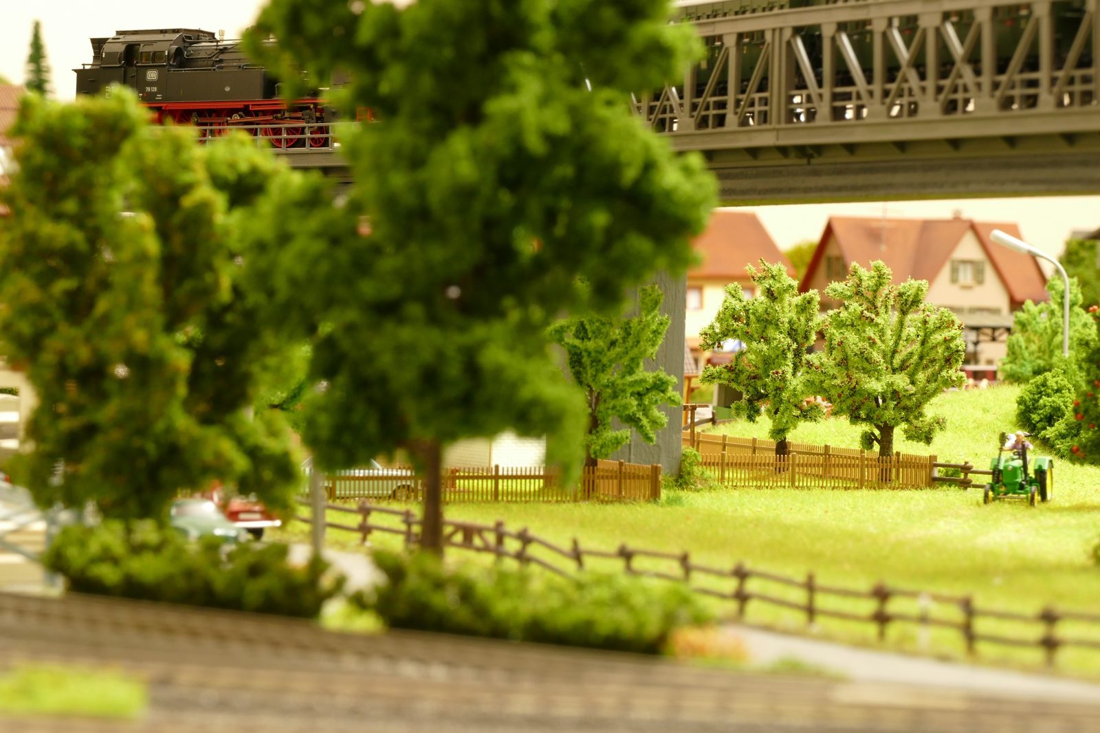 In der Ferne blühen die Apfelbäume