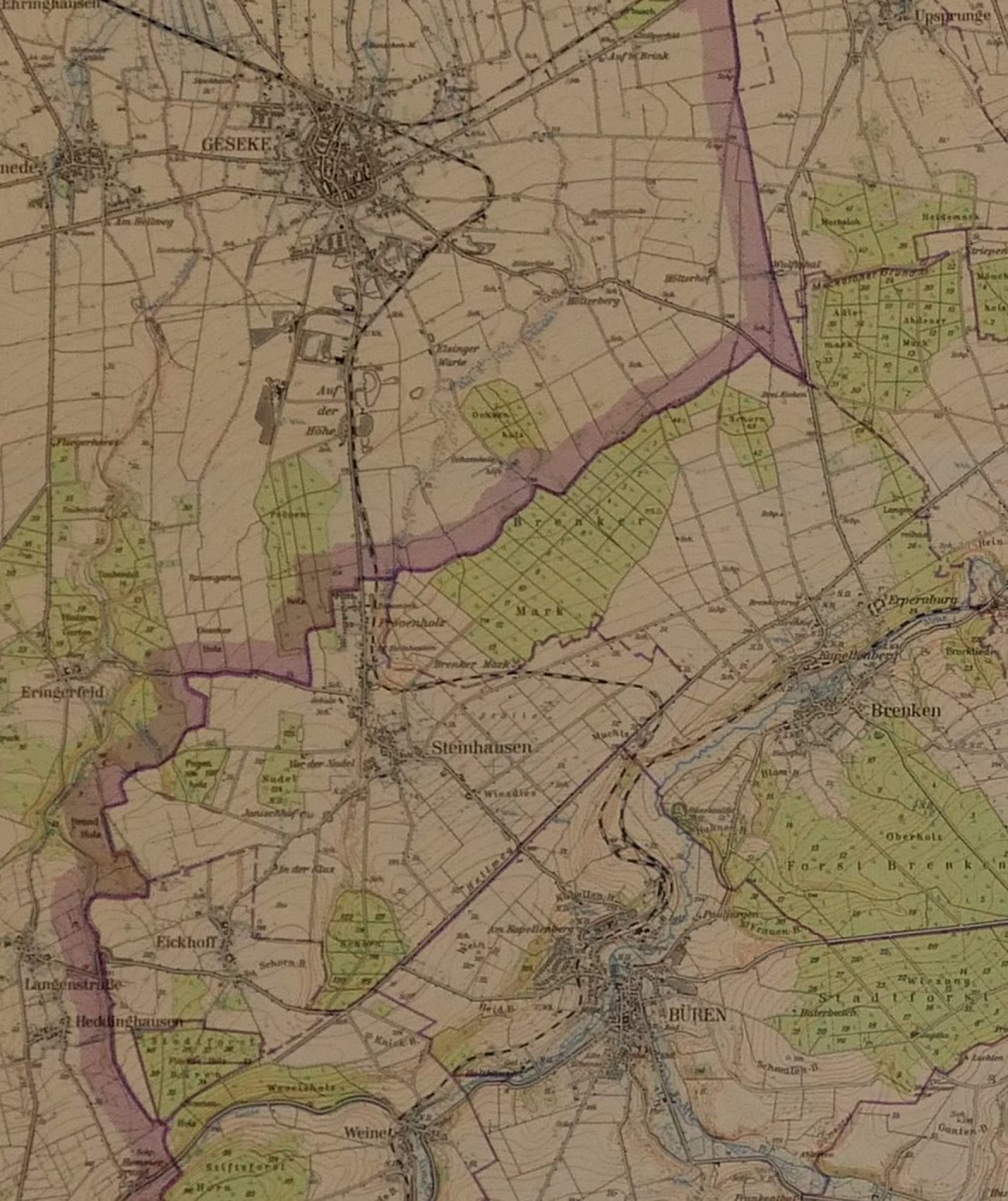 Karte Büren_Geseke1956_1012px